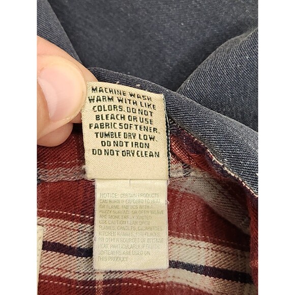 VTG L.L. Bean Flannel Lined Hurricane Shirt Men's XLT Blue Button Down Shacket - Picture 4 of 6
